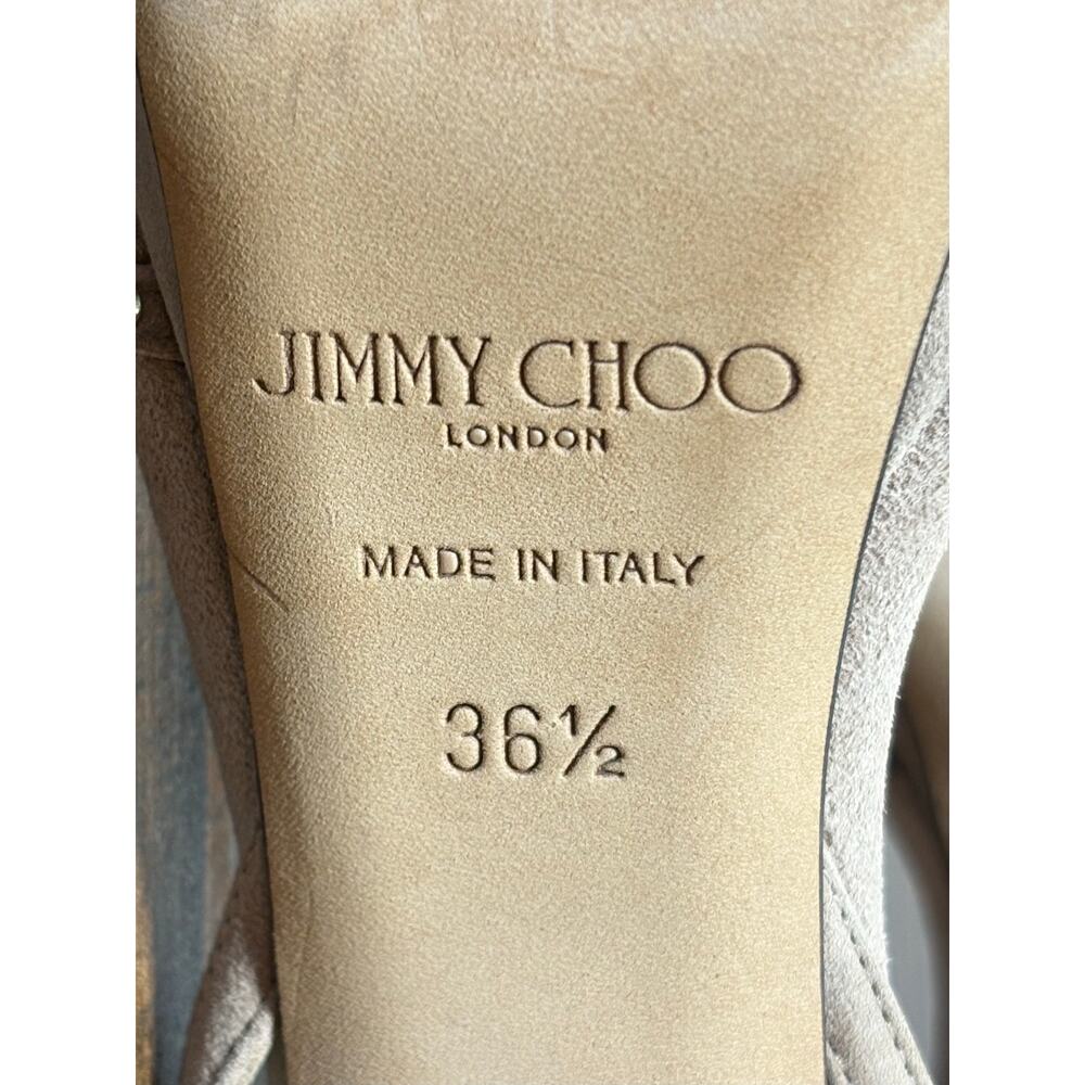 Jimmy Choo Kaite 120 Embellished Suede Platform Sandals Bows Crystals 36.5 7 - Picture 10 of 10